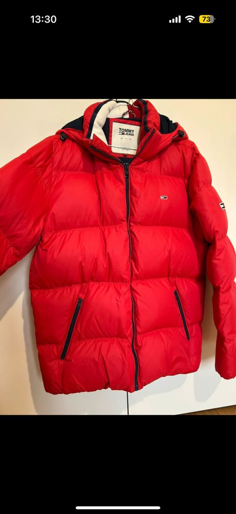 Czerwona kurtka ziomowa Tommy Jeans 2XL  puchowa (the north face,hugo)