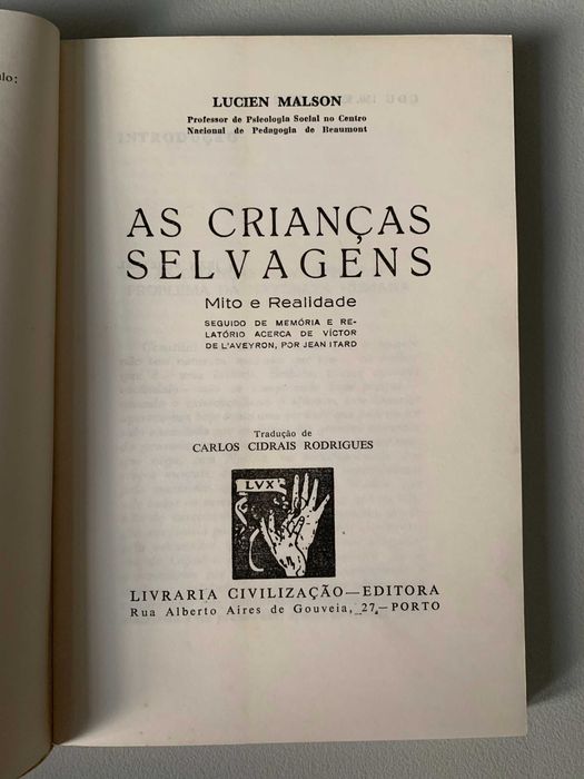 As Crianças Selvagens: Mito e Realidade, de Lucien Malson