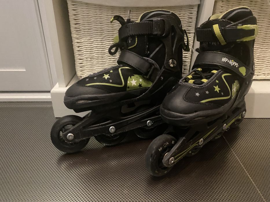 Rolki dziecięce z kauczukowymi kołami Hip- hopps regulowane roz. 29-33