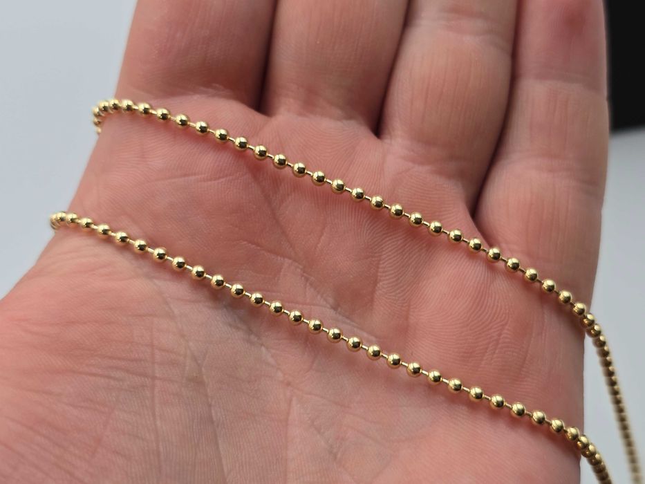 Złoty łańcuszek KULKI pełny pr.585 kulkowy do nieśmiertelnika |KŁODZKO