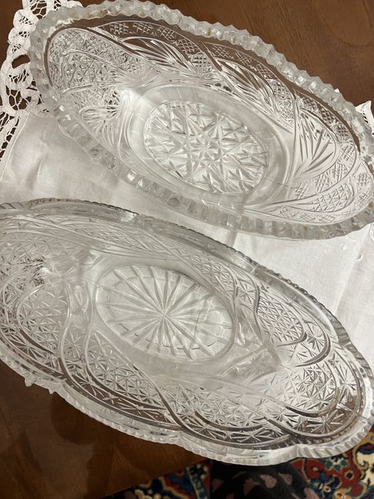 Хрусталь ладьи вазы рог