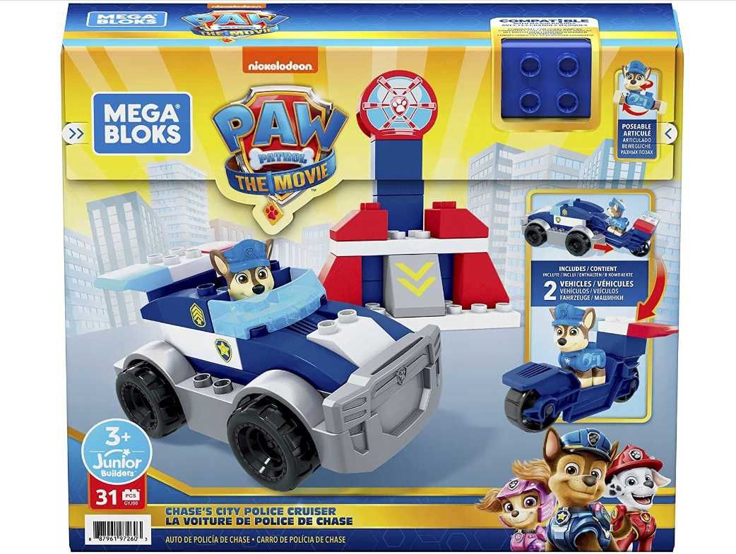 Zestaw konstrukcyjny Mega Bloks Psi Patrol Radiowóz Chase'a paw patrol