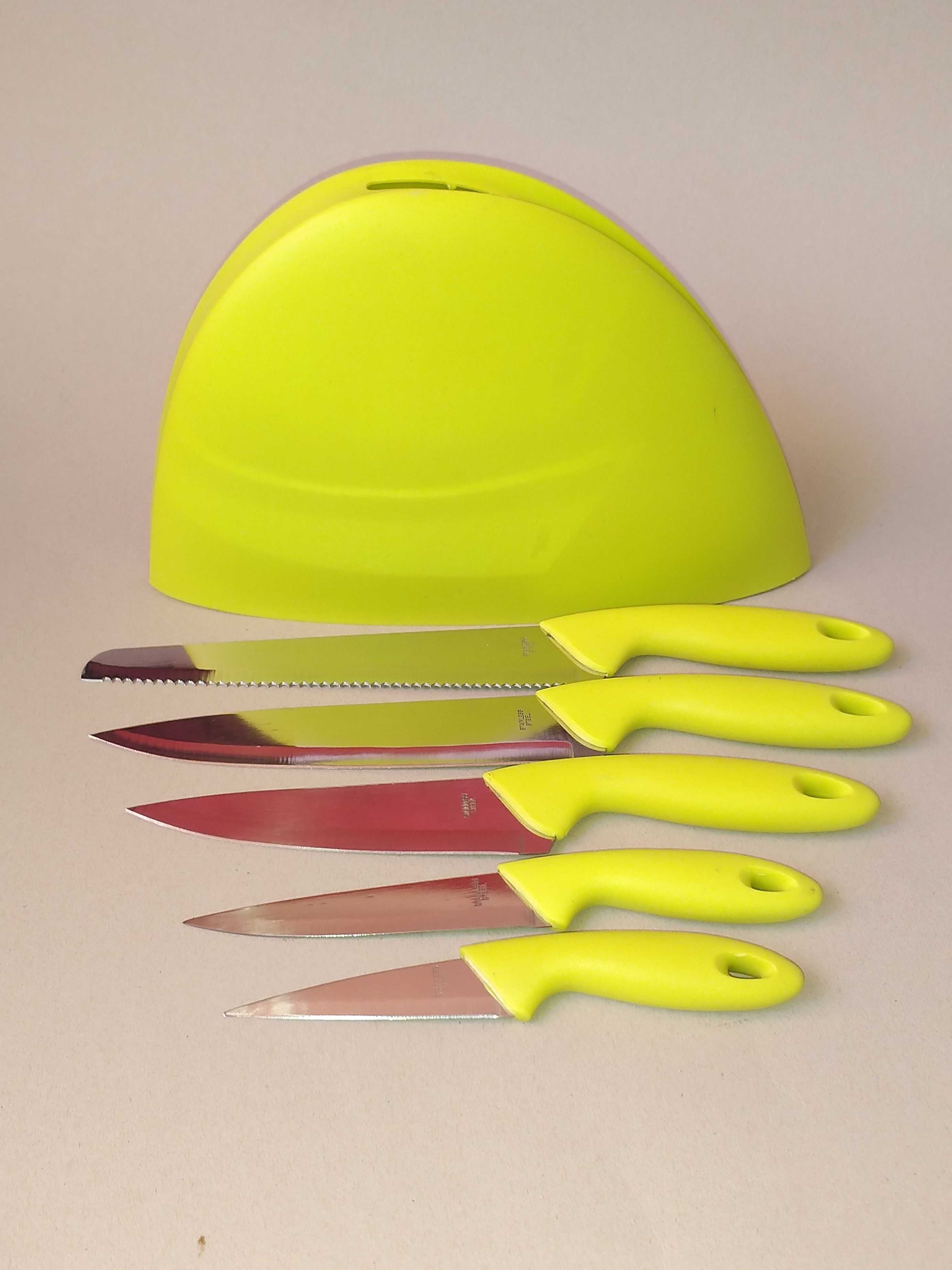 Komplet noży nierdzewnych w stojaku 6 części tarka szatkownica gratis