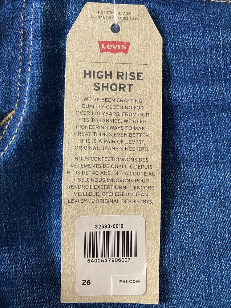 Spodenki jeansowe marki LEVI’S, nowe z oryginalnymi metkami papierowym
