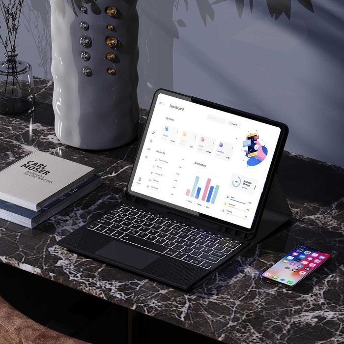 DoohowCase etui klawiatura touchpad LED RGB Lenovo Tab M11 11" czarne