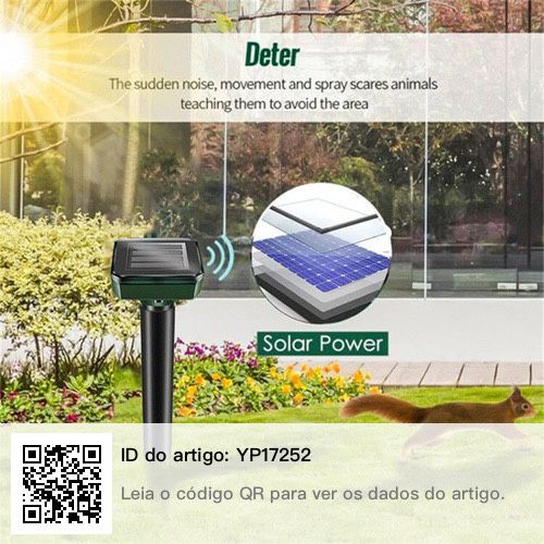 Repelente solar de pragas com sensor de movimento