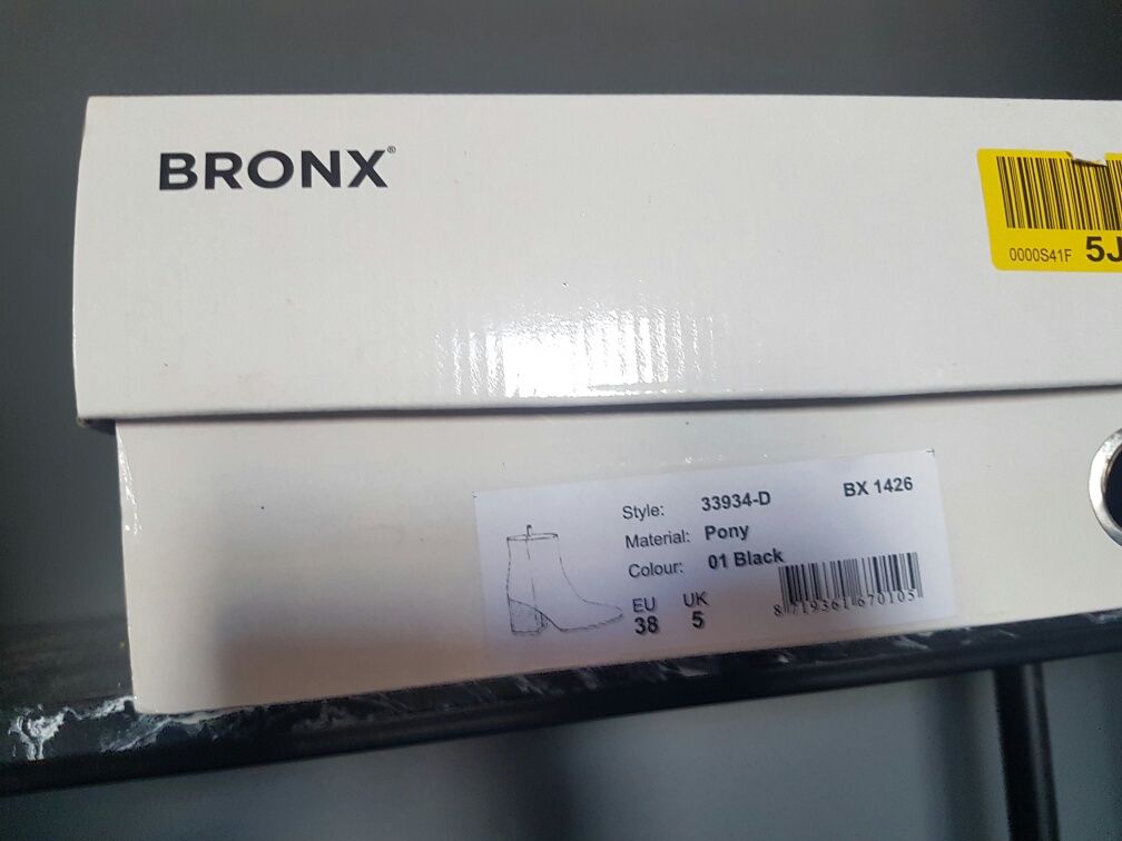 BRONX botki 38 pony skórzane włosie naturalne