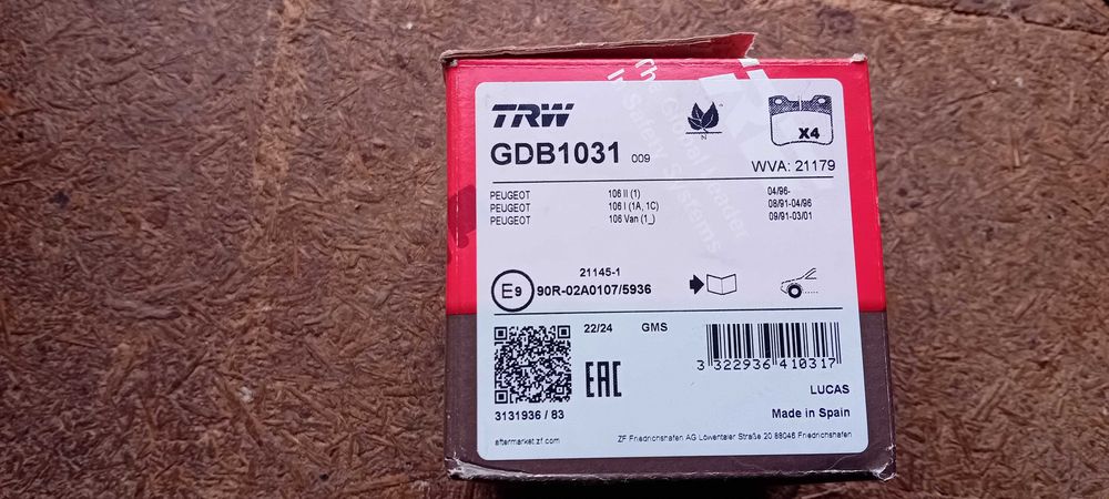 Sprzedam nowe tarcze i klocki hamulcowe. Peugeot 106 II