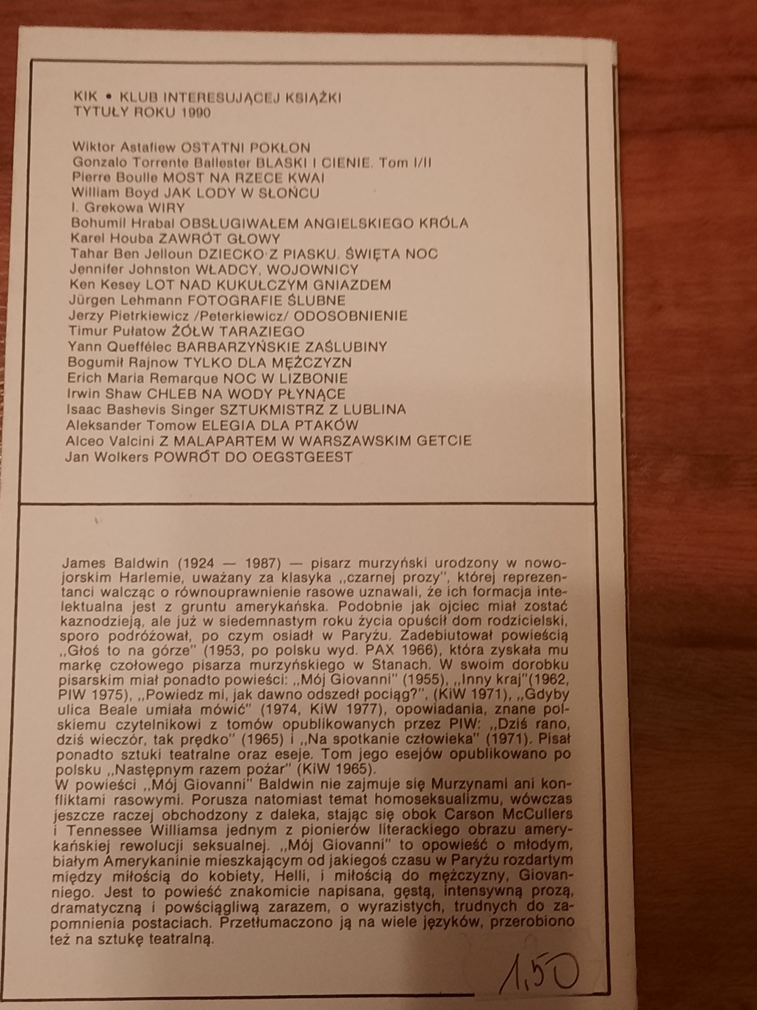 James Baldwin Mój Giovanni,  Aadu Hint Być sobą