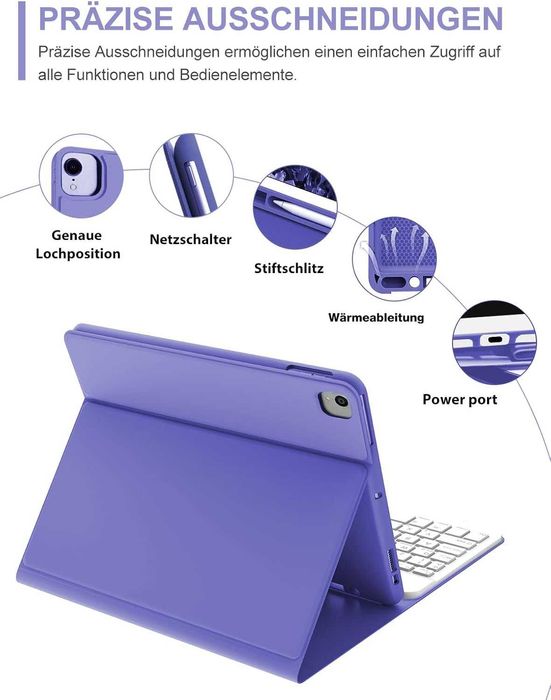 Etui i klawiatura na iPad 10,2" 9./8./7. generacji, podświetlana