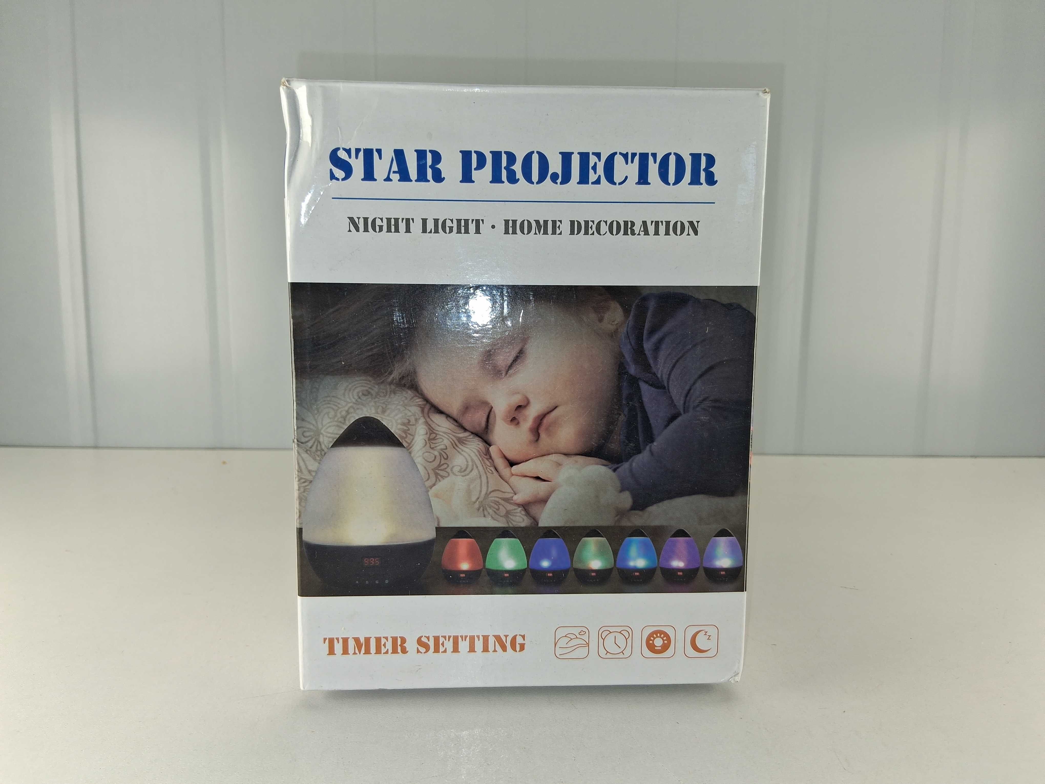 H193 Projektor Gwiazd Lampka Nocna Dekoracja Timer do Pokoju