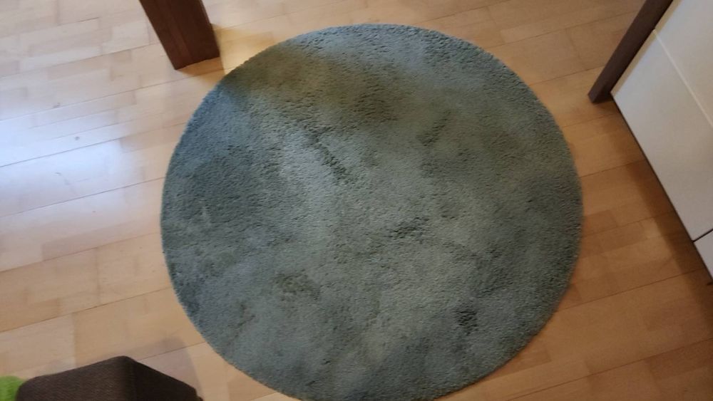 Dwie sztuki - dywan okrągły IKEA 130 cm szary-zielony