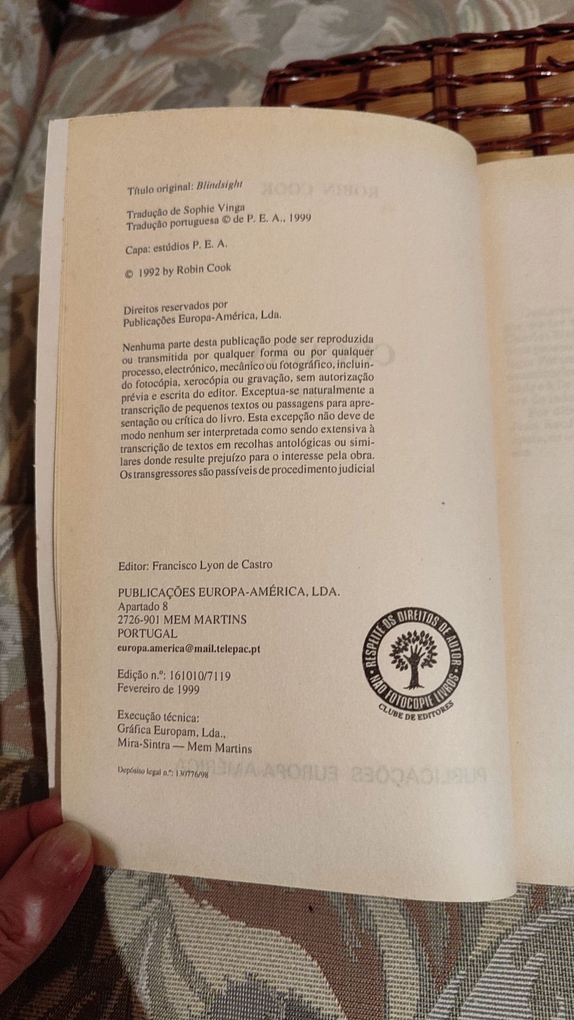 Livro "Cocaína" de Robin Cook