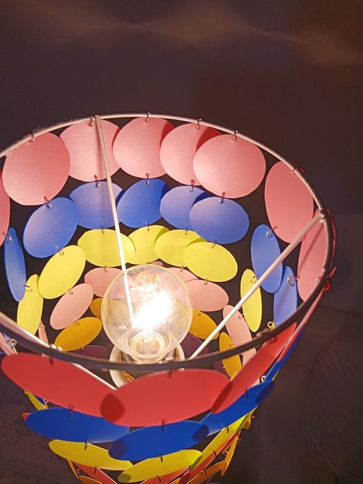 Candeeiro handmade colorido 76cm