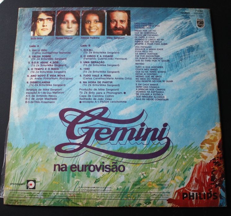 Vinil LP Gemini‎ - Dai Li Dou (na Eurovisão)