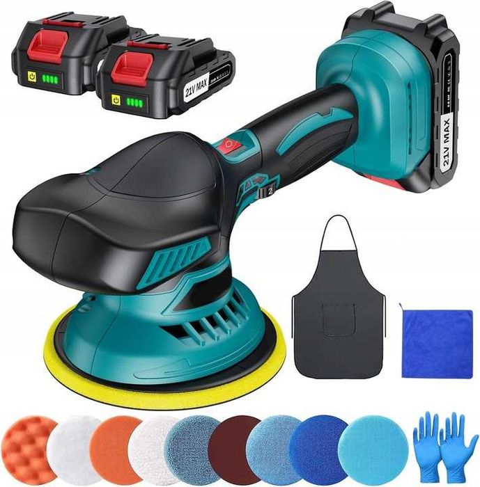 Polerka samochodowa szlifierka z 2 bateriami 21V 2000 mAh 5500 obr/min