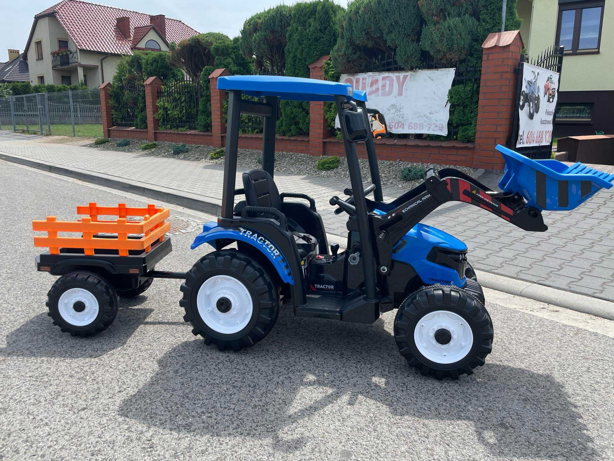 NOWA Koparka na akumulator DUŻY Traktor z przyczepą dla dzieci 24V