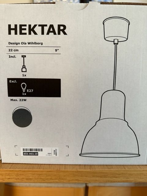 lampa wisząca metalowa szara srednica 22 cm IKEA