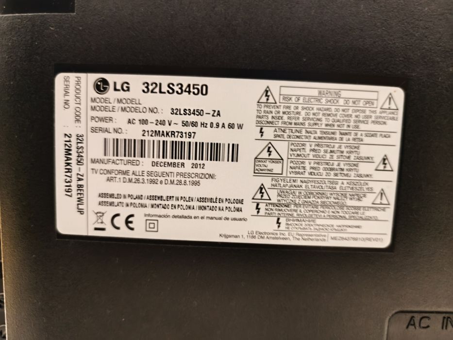 Telewizor LG 32LS3450 LED 32 cale (80 cm) Z kartonem, 2x HDMI