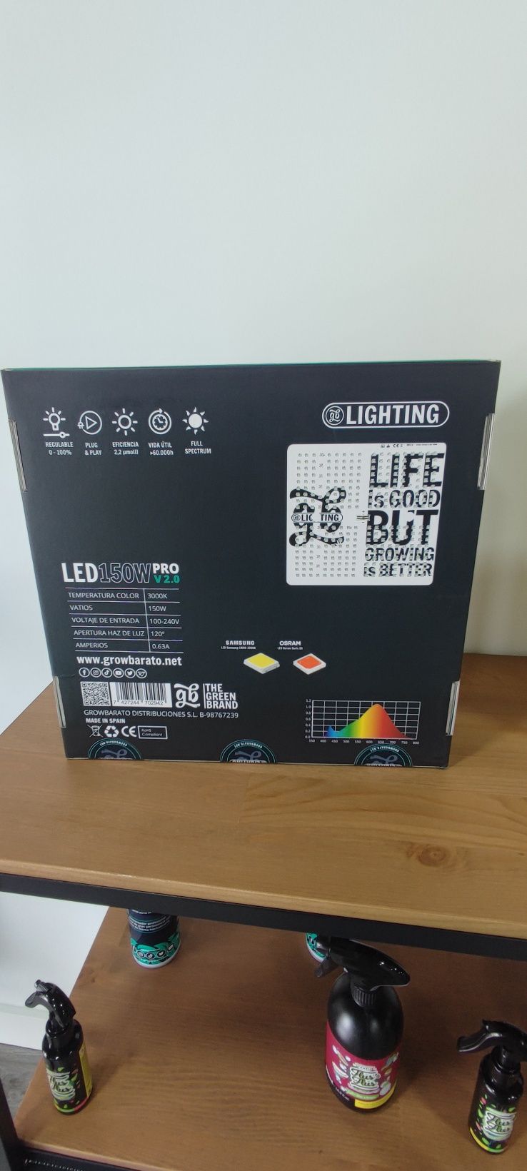 Painéis de Cultivo LED Pro V2 150w/250W GB Lighting