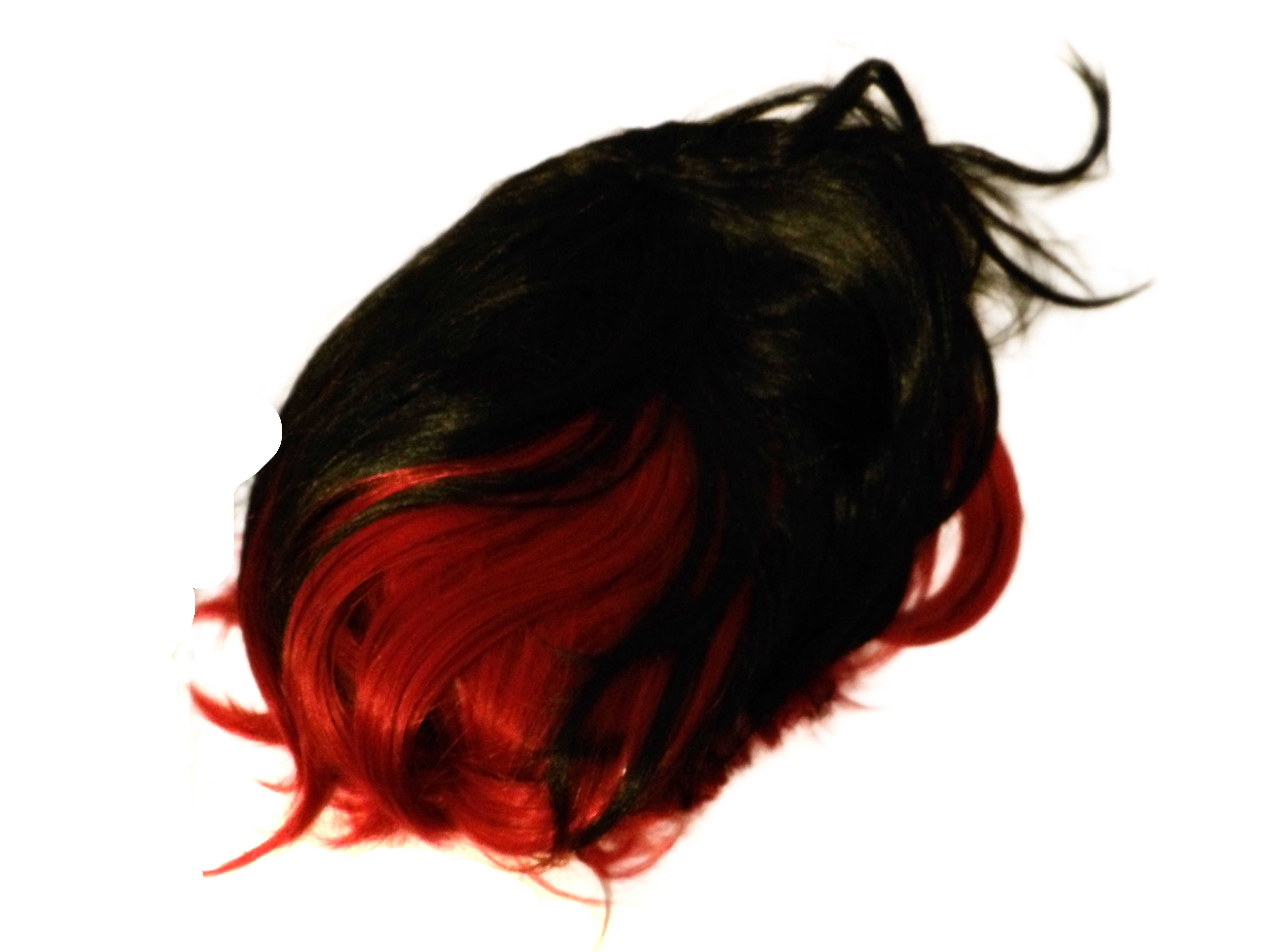 Peruka karnawałowa peruki czarno-czerwona krótka