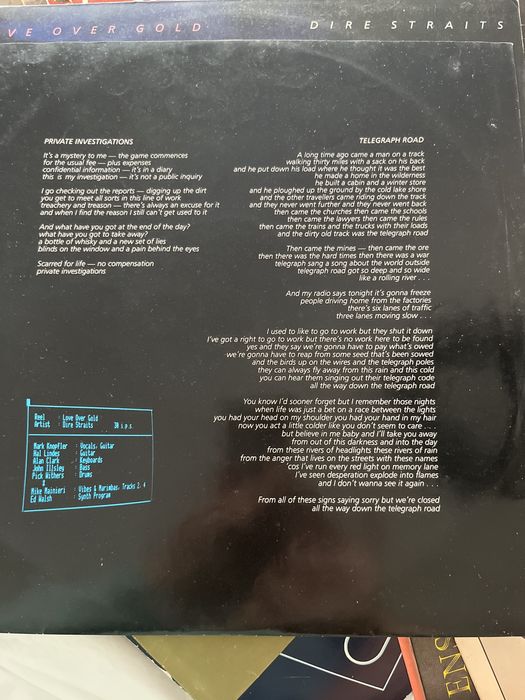 LP DIRE STRAITS Love Over Gold