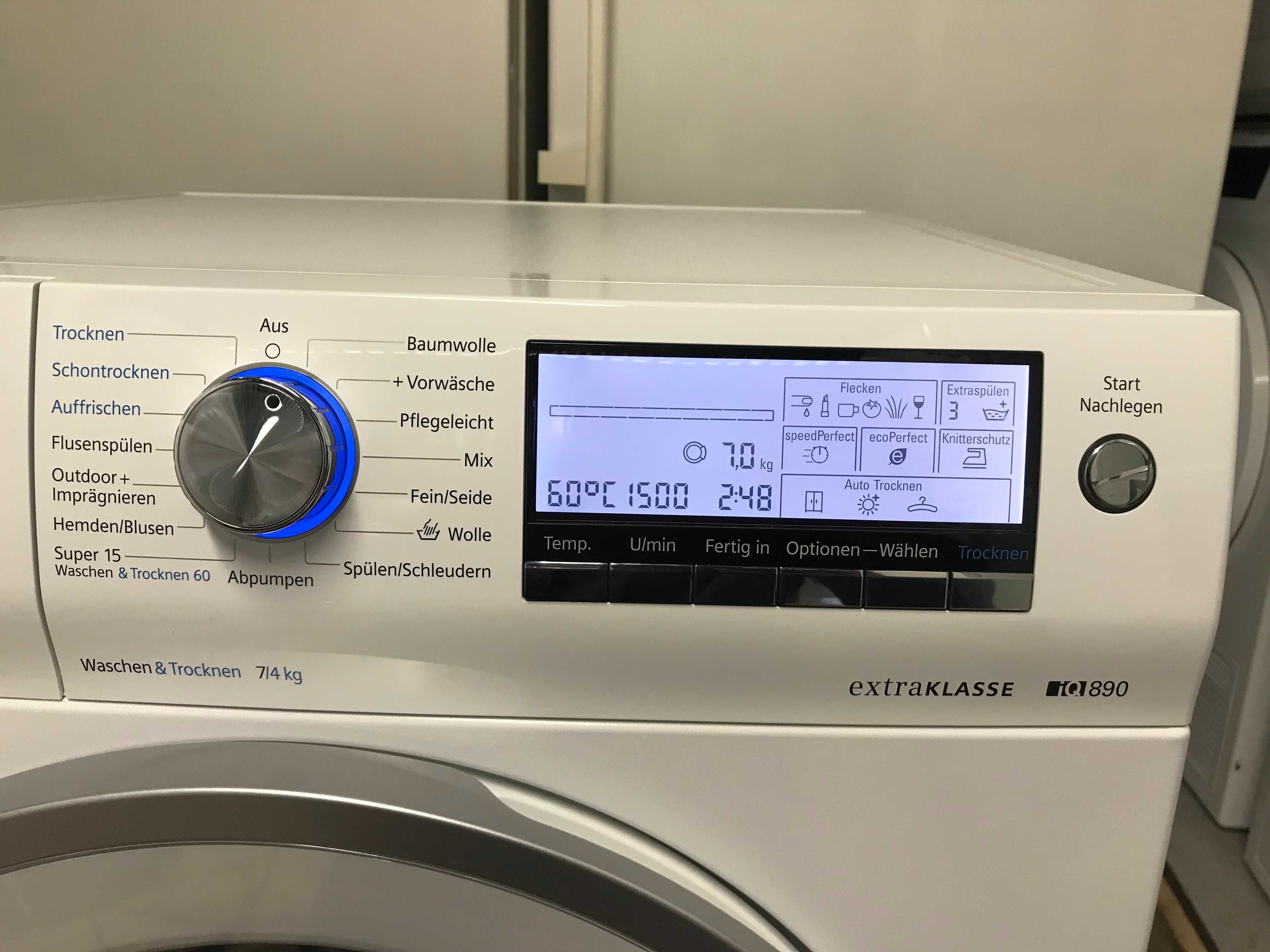 Pralko-Suszarka Siemens iQ890 - 7/4kg. 1500 obr. - WD15H590