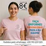 T-shirts e uniformes personalizados a partir de 8€