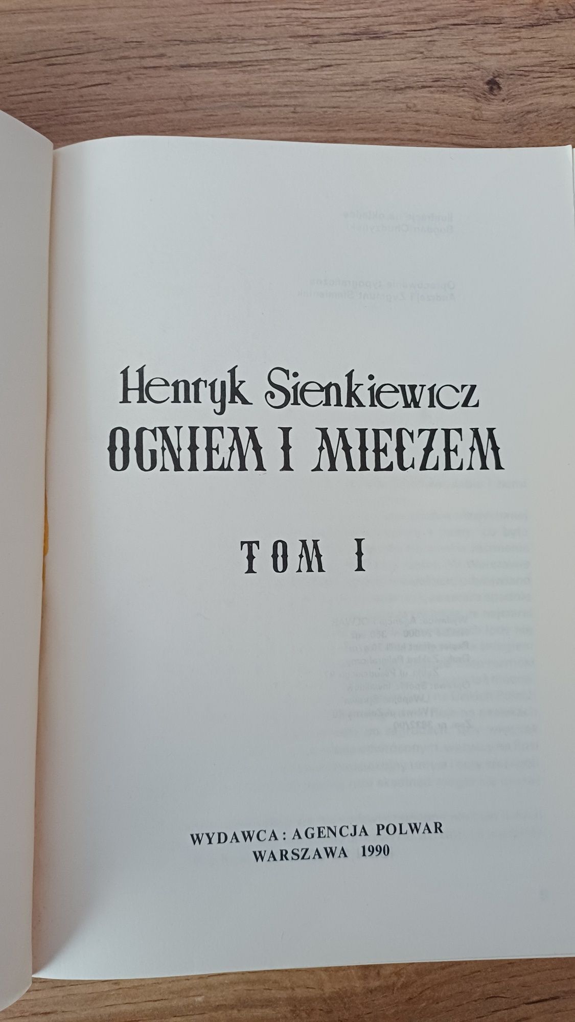 Henryk Sienkiewicz "Ogniem I Mieczem" Tom 1 i 2