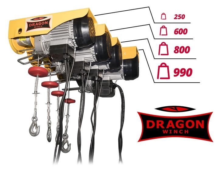 Wciągarka Elektryczna Linowa 800kg 230v Dragon Wciągarka Budowlana 0,8