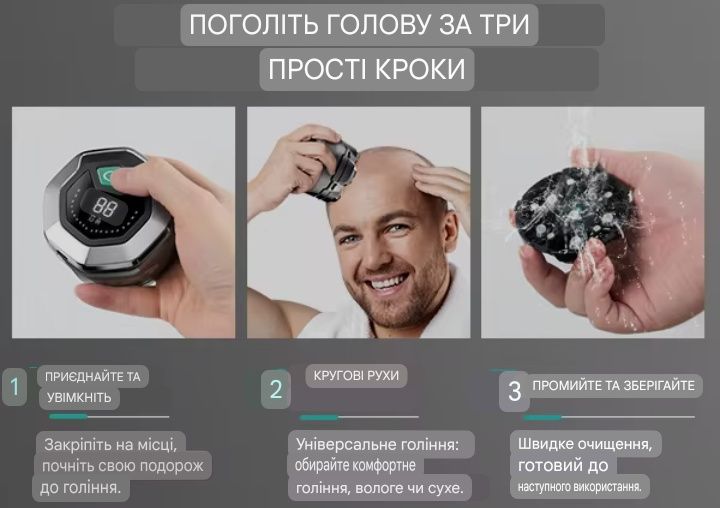 Електробритва Kensen для гоління голови і обличчя. Водостійка Магнітна