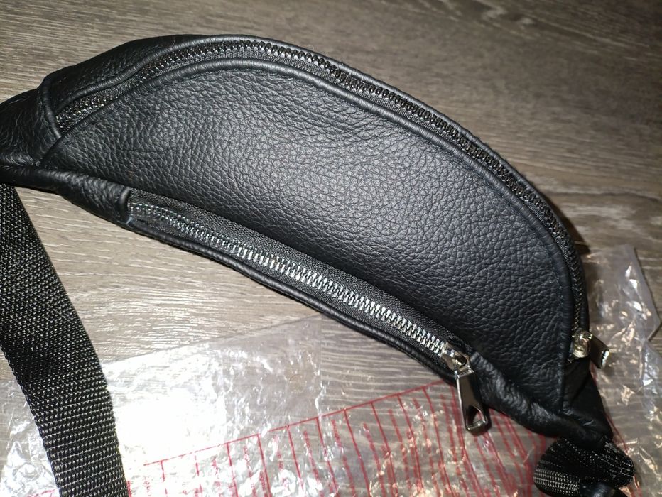 Сумка-бананка кожанная 30*13*9 см