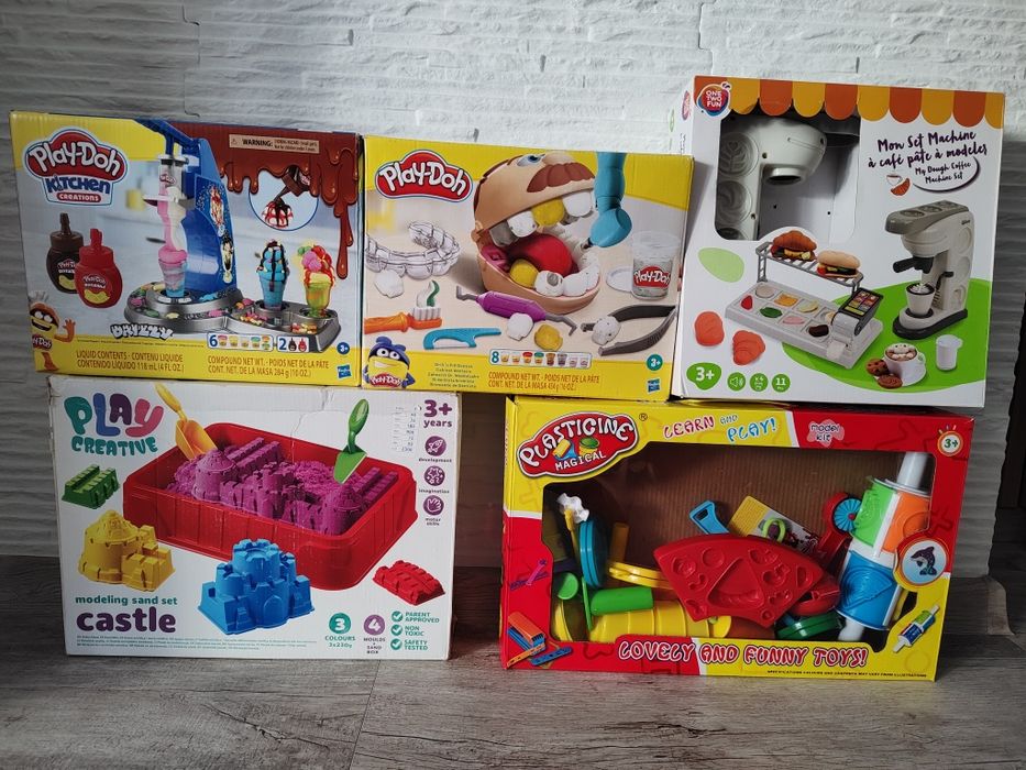 Play-doh i piasek kinetyczny. Duży zestaw