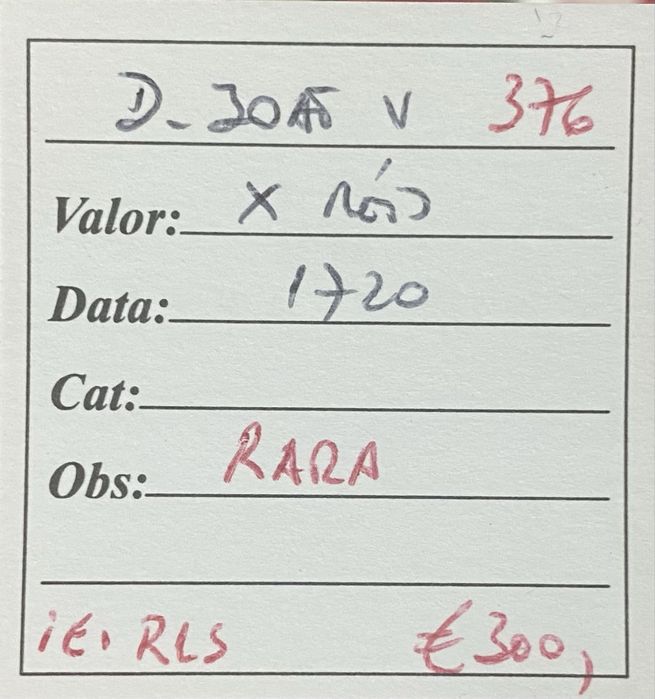 Moeda X Reis D JOAO V 1720