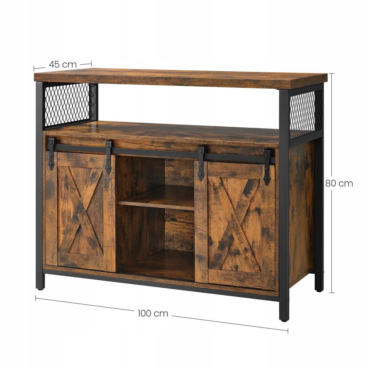 Komoda szafka kuchenna LOFT industrialna z metalem 45x100 cm