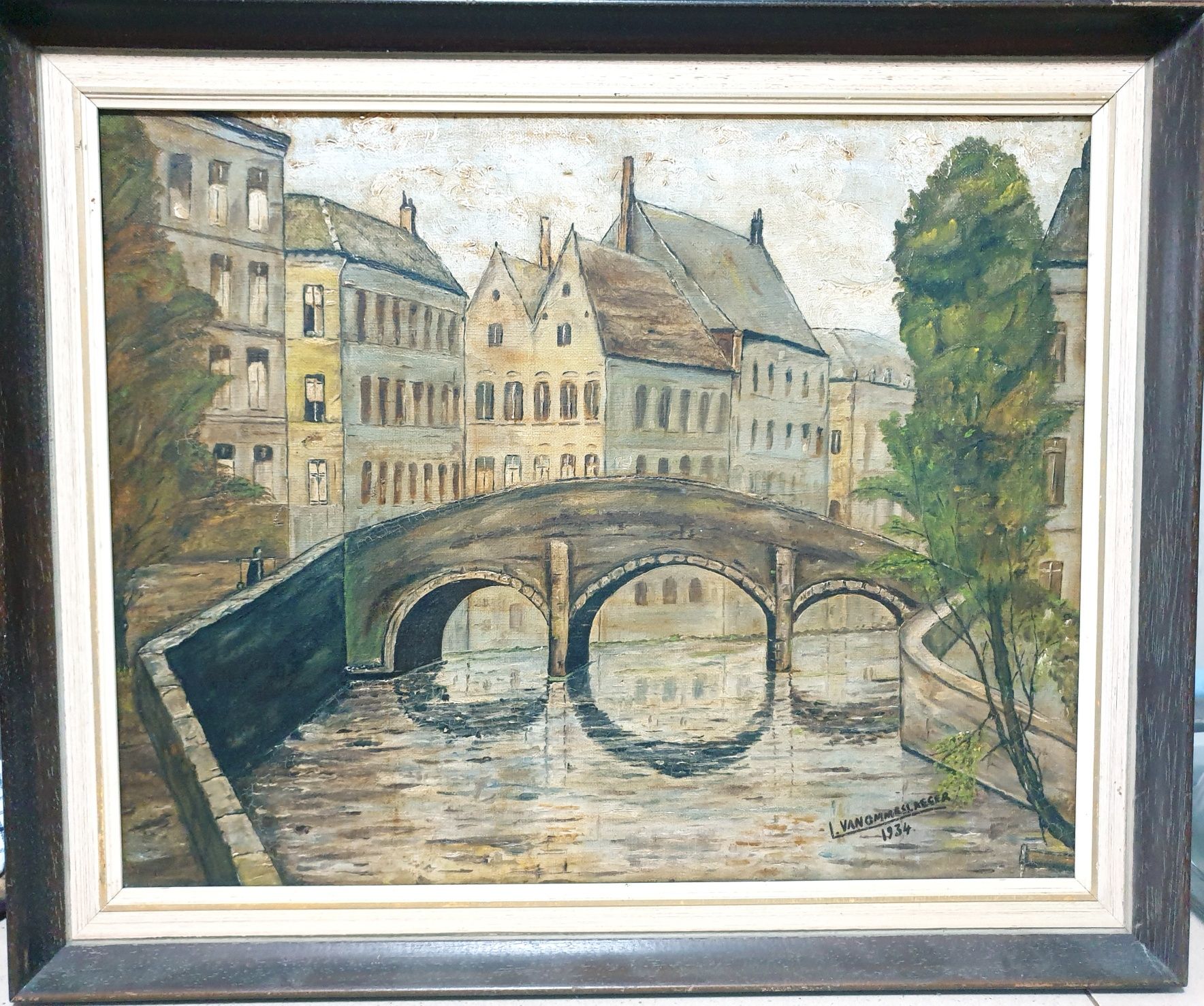 Paisagem - I. Vanommeslaeger 1934 - pintura em óleo sobre tela
