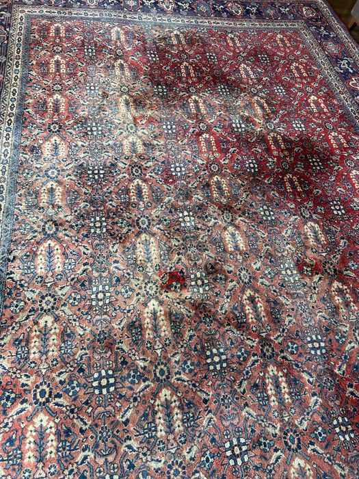 Tapete oriental indiano em pura lã feito à mao,original,lavado.345x240