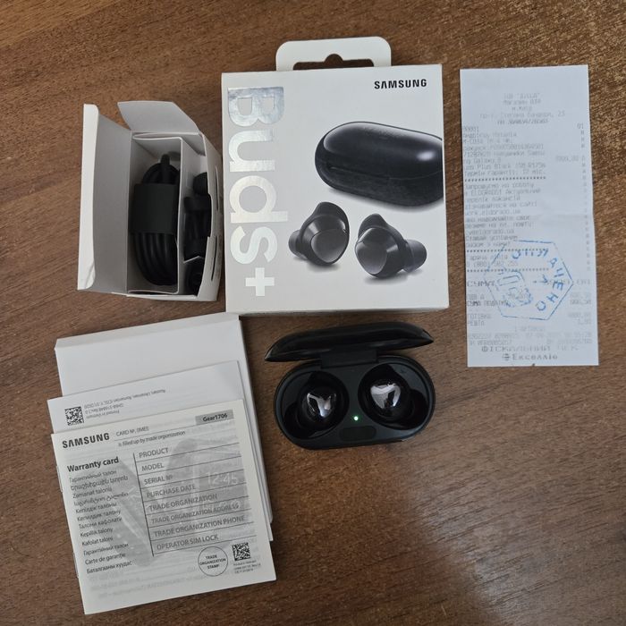 Навушники Samsung buds + , чек.