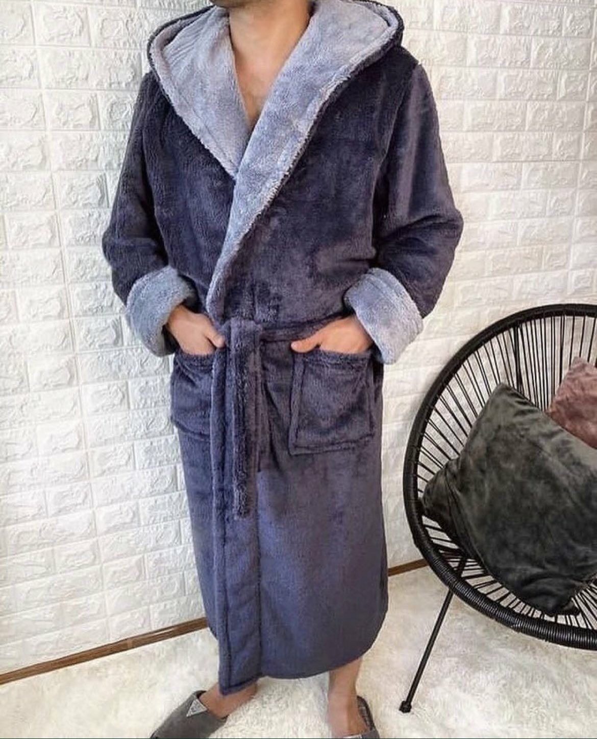 Топ 2022 зима Чоловічий домашній махровий халат теплий пижама, мужской