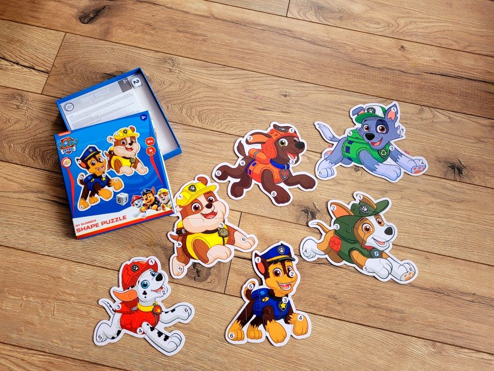 Puzzle Psi Patro z kostką l gra Paw Patrol układanie po numerach