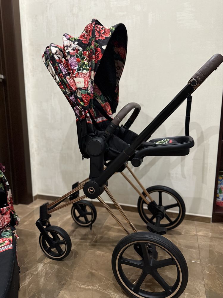 Коляска CYBEX PRIAM 4.0 SPRING BLOSSOM 2 в 1 Rose gold