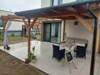Zadaszenie tarasu altanka pergola konstrukcja drewniana