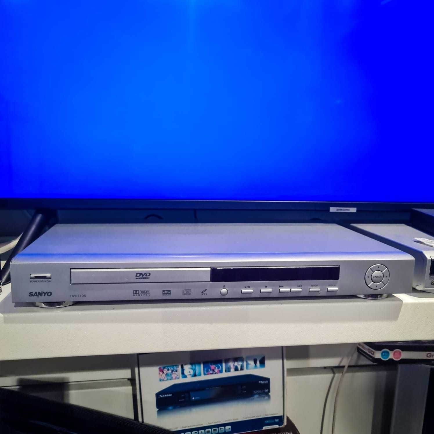 Leitor de DVD Sanyo DVD-7105 – Prateado com Múltiplas Conexões
