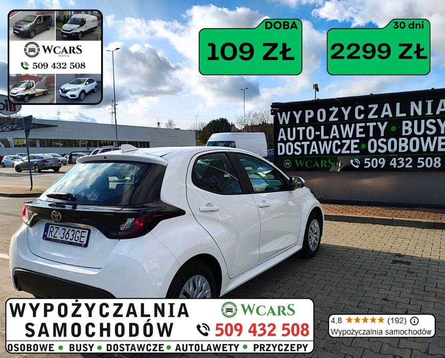 Osobowe wynajem samochodów wypożyczalnia aut dostawcze wypożycz Toyota