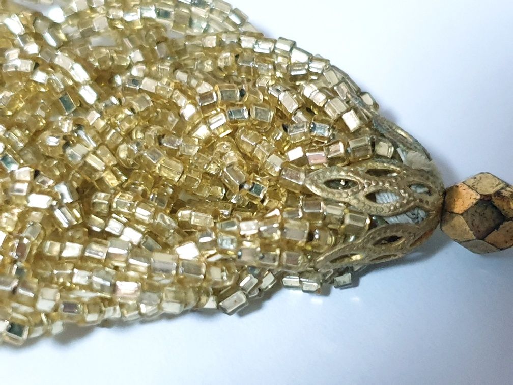 Fantastico colar de missangas francês de moda vintage