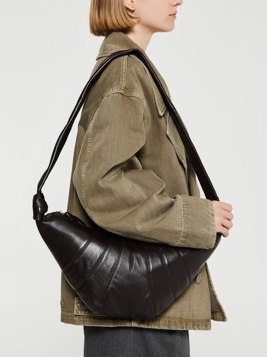 Кожаная сумка шоколад в стиле lameire Croissant Bag Dark Chocolate