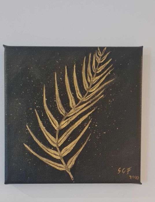 Conjunto de três quadros - pintura em acrílico