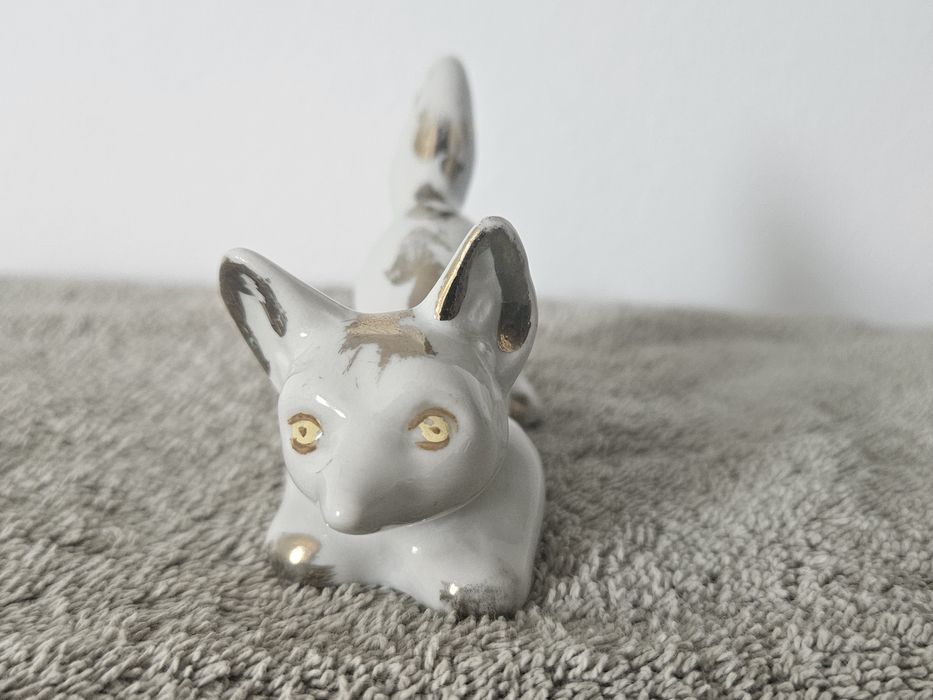 Figurka porcelanowa lisek  lis Połonne  Vintage kolekcjonerski