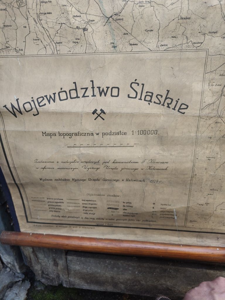 Zabytkowa unikatowa mapa Górnego Śląska