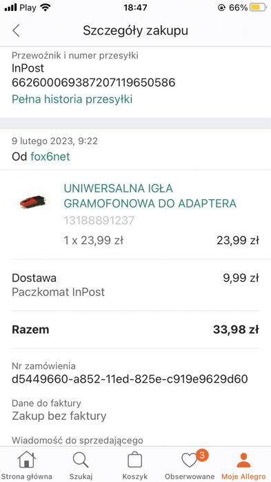 Gramofon Roxcore 33210 AUX/USB,nowa igła